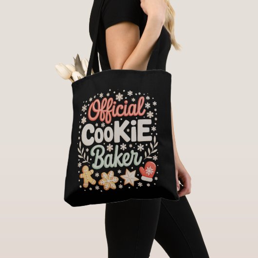 Officiële Cookie Baker Kerstmis Kerstmis Familie B Tote Bag (Dichtbij)