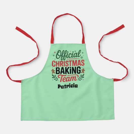 Officiële cookie baking team naam toevoegen schort (Voorkant)