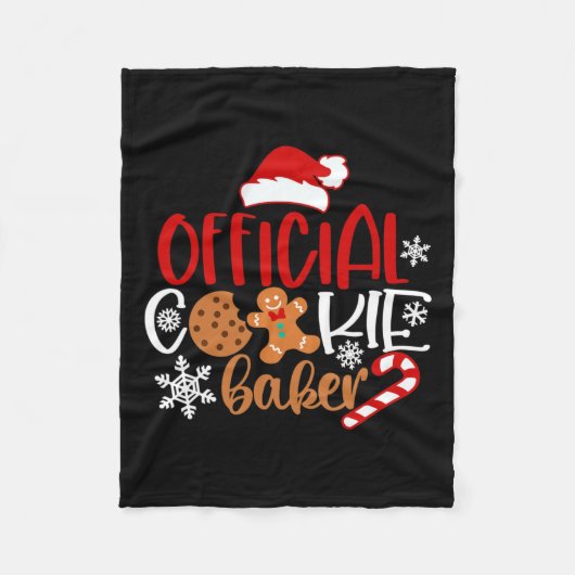 Officiële cookie bakker sneeuwvlokken santa kerst fleece deken (Voorkant)