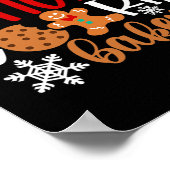 Officiële cookie bakker sneeuwvlokken santa kerst  poster (Hoek)