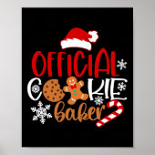 Officiële cookie bakker sneeuwvlokken santa kerst poster (Voorkant)