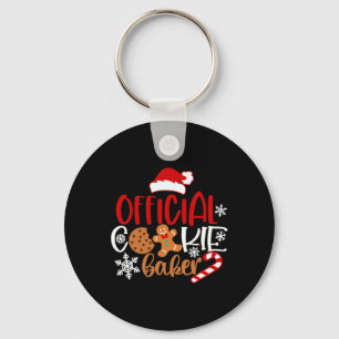 Officiële cookie bakker sneeuwvlokken santa kerst sleutelhanger