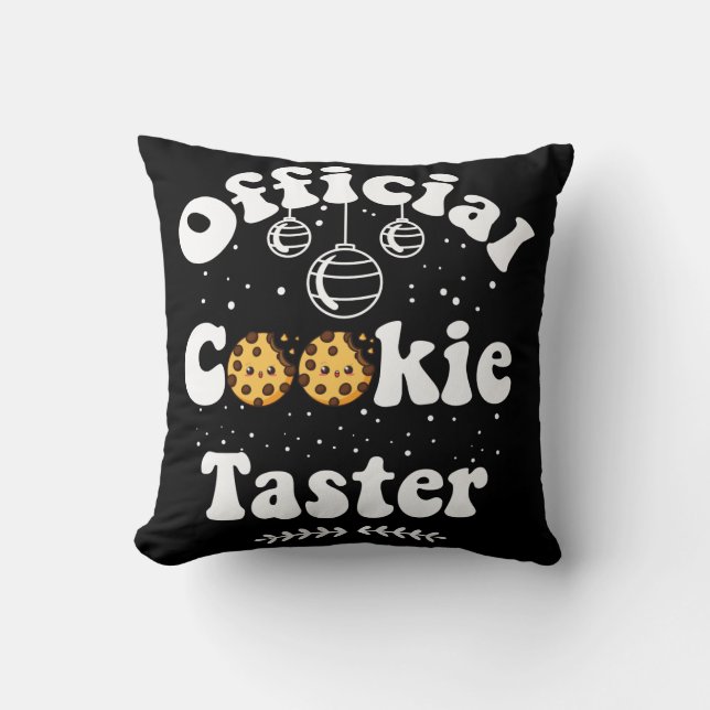 Officiële Cookie Proever Cookie Liefhebbers Kerstm Kussen (Voorkant)