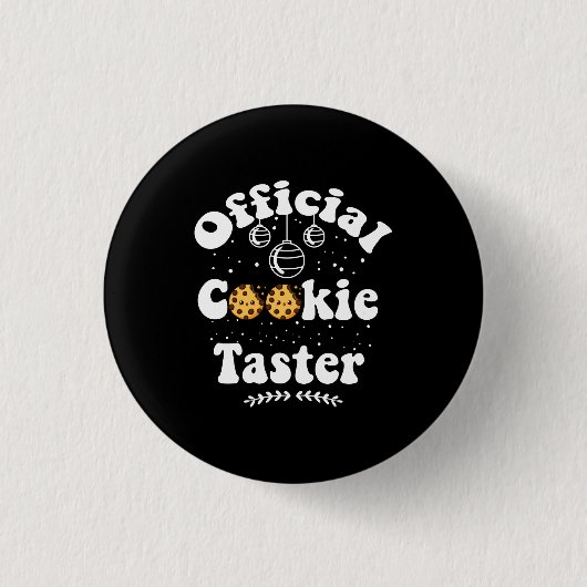 Officiële Cookie Proever Cookie Liefhebbers Kerstm Ronde Button 3,2 Cm (Voorkant)