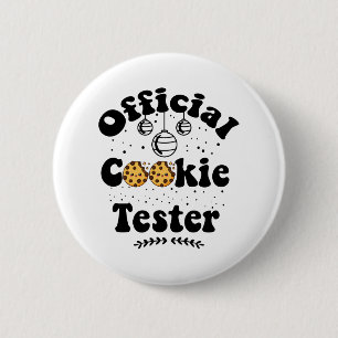 Officiële Cookie Tester Cookie Liefhebbers Kerstmi Ronde Button 5,7 Cm