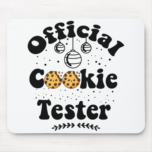 Officiële Cookie Tester Cookie Lovers Kerstmis Muismat (Voorkant)