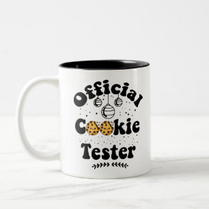 Officiële Cookie Tester Cookie Lovers Kerstmis Tweekleurige Koffiemok
