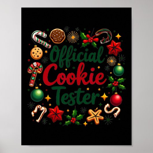 Officiële Cookie Tester Funny Kerstmis Koppels Mat Poster (Voorkant)