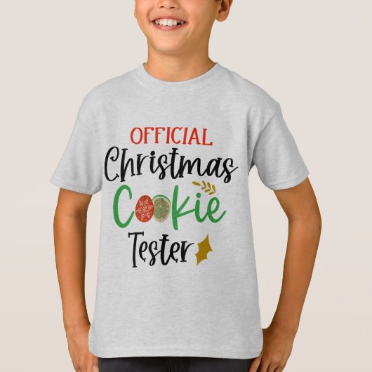 Officiële Cookie Tester Funny Peuter Kerstmis T-shirt (Voorkant)