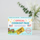 Officiële Cookout Pass - Gag Gift Briefkaart (Staand voorkant)
