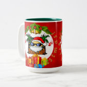 Officiële CoralLago Kerstmis Mok. Tweekleurige Koffiemok (Voorkant links)