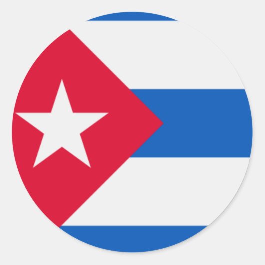 OFFICIËLE CUBAANSE VLAG CIRCULAIRE RONDE STICKER (Voorkant)