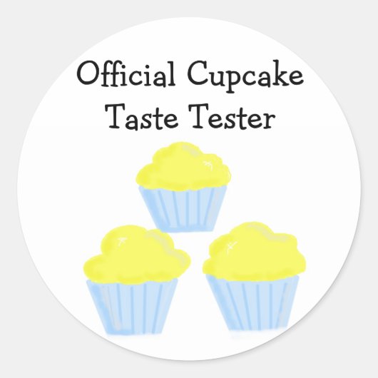Officiële Cupcake Smaaktester Ronde Sticker (Voorkant)