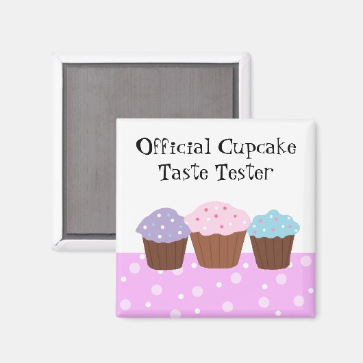 Officiële cupcake Taste Tester Magneet (Voorkant / Achterkant)
