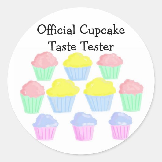 Officiële CupcakeSmaakTester Ronde Sticker (Voorkant)