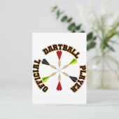 Officiële dartball-speler briefkaart (Staand voorkant)