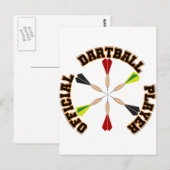 Officiële dartball-speler briefkaart (Voorkant / Achterkant)
