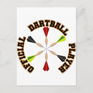 Officiële dartball-speler briefkaart