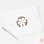 Officiële dartball-speler ronde sticker (Envelop)