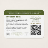 Officiële dienst Hond ADA Kaarten Foto ID Badge Visitekaartje (Achterkant)