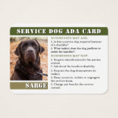 Officiële dienst Hond ADA Kaarten Foto ID Badge Visitekaartje (Voorkant)