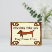 Officiële Dog Sign. Dachshund Briefkaart (Staand voorkant)
