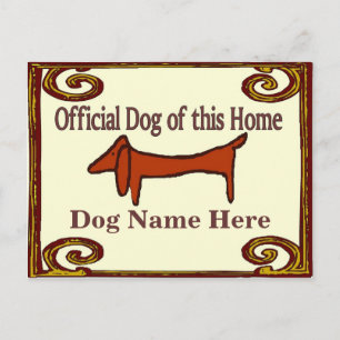 Officiële Dog Sign. Dachshund Briefkaart