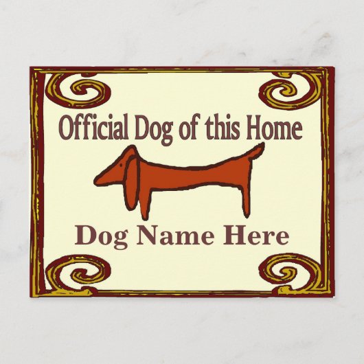 Officiële Dog Sign. Dachshund Briefkaart (Voorkant)