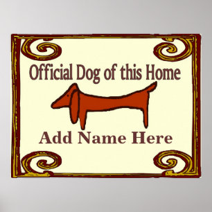 Officiële Dog Sign. Dachshund Poster