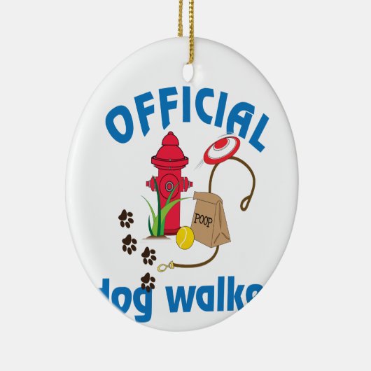 Officiële Dog Walker Keramisch Ornament (Rechts)