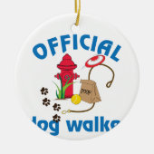 Officiële Dog Walker Keramisch Ornament (Voorkant)