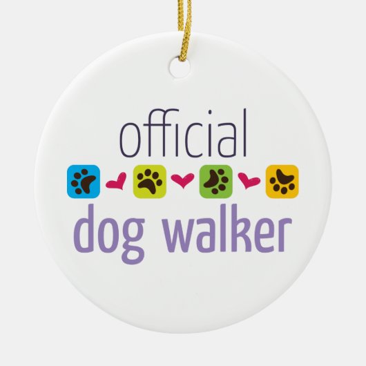 Officiële Dog Walker Keramisch Ornament (Voorkant)