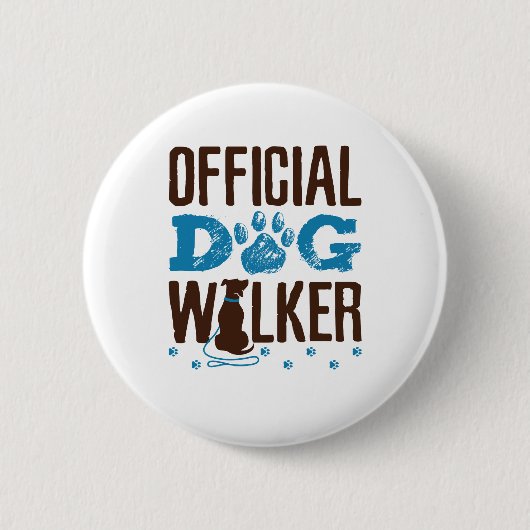 Officiële Dog Walker Ronde Button 5,7 Cm (Voorkant)