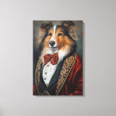 Officiële Draag Tuxedo Shetland Sheepdog | Sheltie Canvas Afdruk (Voorkant)