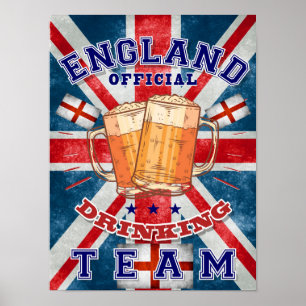 Officiële Drink ploeg van Engeland. Grappig bier Poster