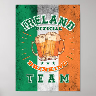 Officiële Drink ploeg van Ierland. Grappig bier Poster