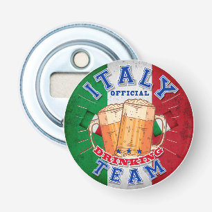 Officiële Drink ploeg van Italië. Grappig bier Button Flesopener