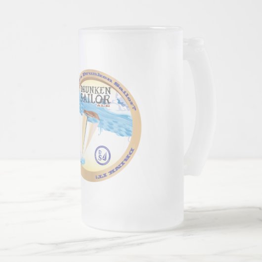Officiële Drunken Sailor Drink Stein Matglas Bierpul (Voorkant rechts)