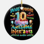 Officiële dubbele cijfers 10e verjaardag Geweldige Keramisch Ornament (Achterkant)