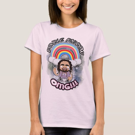 OFFICIËLE Dubbele regenboog OMG Vrouwentank T-shirt (Voorkant)