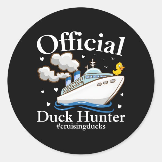 Officiële Duck Hunter Rubber Duck Cruising Cruise Ronde Sticker (Voorkant)
