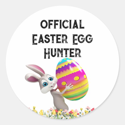 Officiële Easter Egg Hunter Sticker - bewerkbaar (Voorkant)