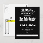 Officiële echte Amerikaanse Ham Radio QSL-kaart Briefkaart (Voorkant / Achterkant)