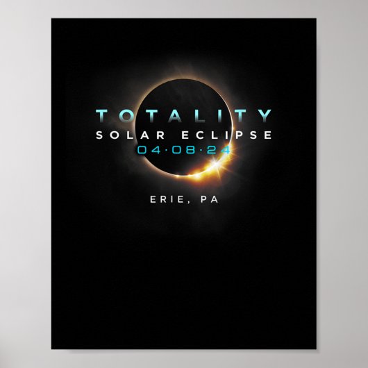 Officiële Eclipse Solar 2024 Erie Poster (Voorkant)