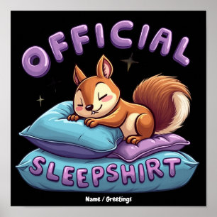 Officiële Eekhoorn Slaap Schattig & Grappig Slapen Poster