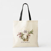 Officiële Egg Hunter | Floral Bunny Monogram Treat Tote Bag (Achterkant)