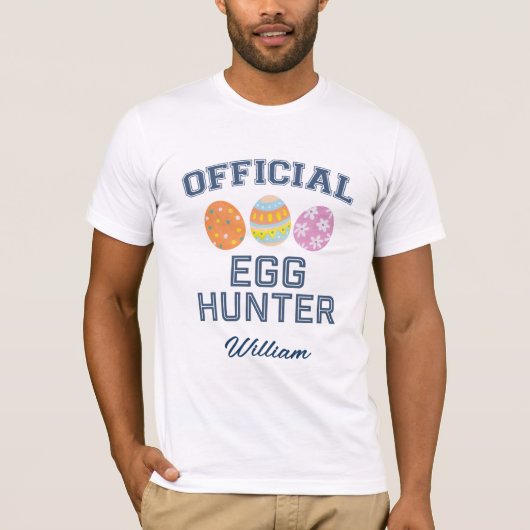 Officiële Eierjager Aangepaste Naam Pasen Heren T-shirt (Voorkant)