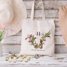 Officiële Eierjager | Bloemrijke Konijn Monogram T