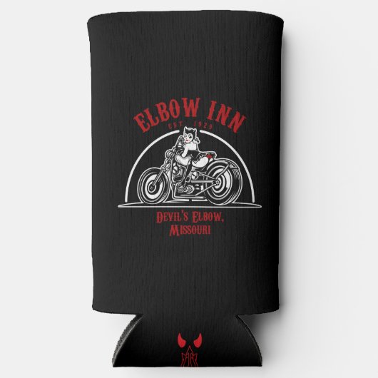 Officiële Elbow Inn® Biker Lucy Slim Koelbox Seltzer Blikjeskoeler (Voorkant)