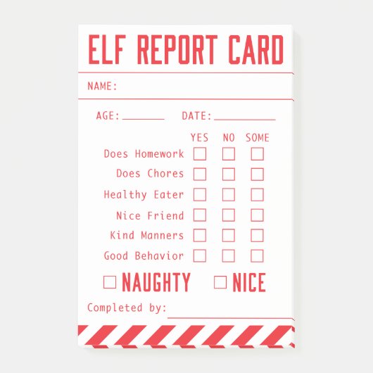 Officiële Elf Report Card Mini Post-it® Notes (Voorkant)